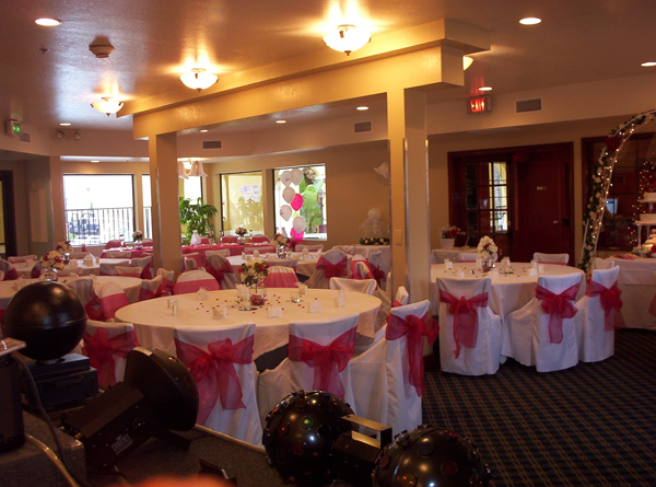 Perris Banquet Room shown Wedding Reception with 75person seating 