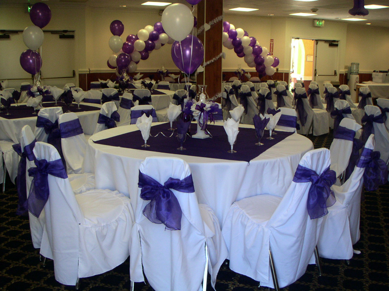 black white purple wedding